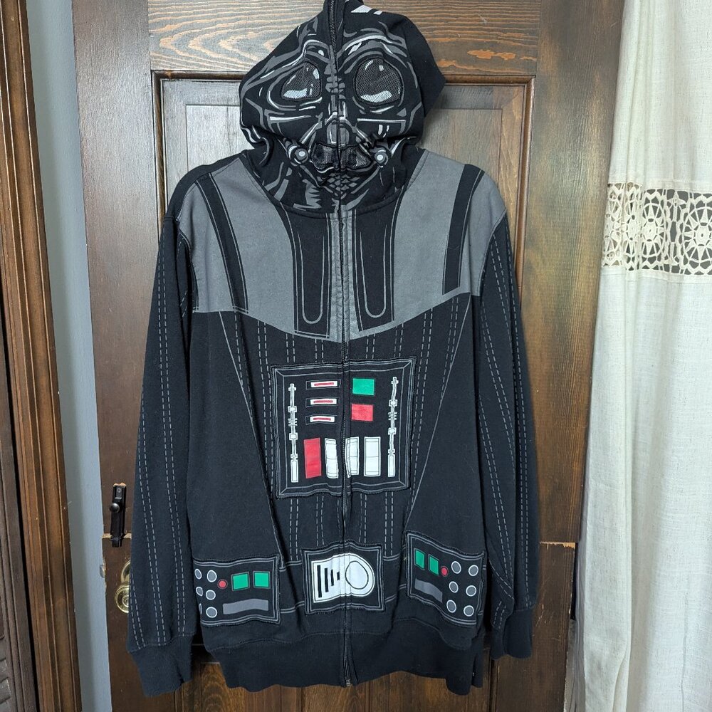 Darth Vader full face cover hoodie with mesh face panels